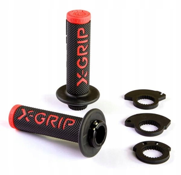 X-GRIP MANŽETY BRAAAAP GRIPS RED ČERVENÁ FARBA S ADAPTÉROM ROLGAZU X2102