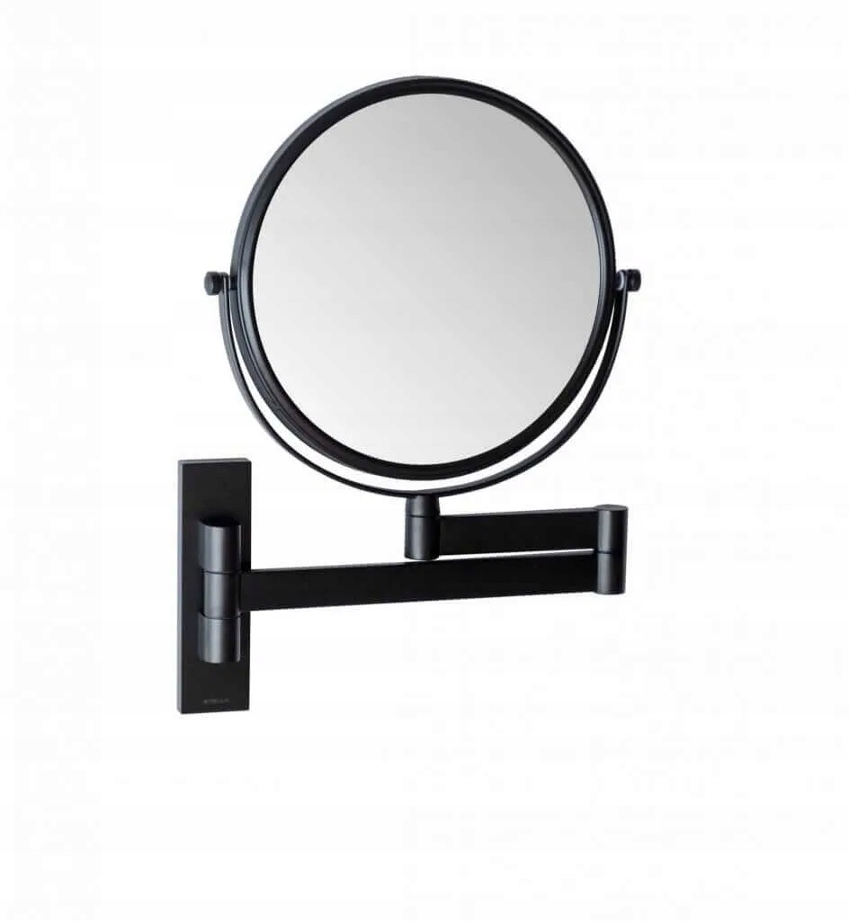 Kosmetické zrcátko Stella rovné/ zvětšovací, 3x výklopné, černá Mat