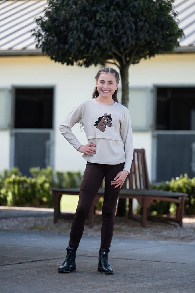Legginsy dziecięce Hkm Mia Dark Brown 122/128