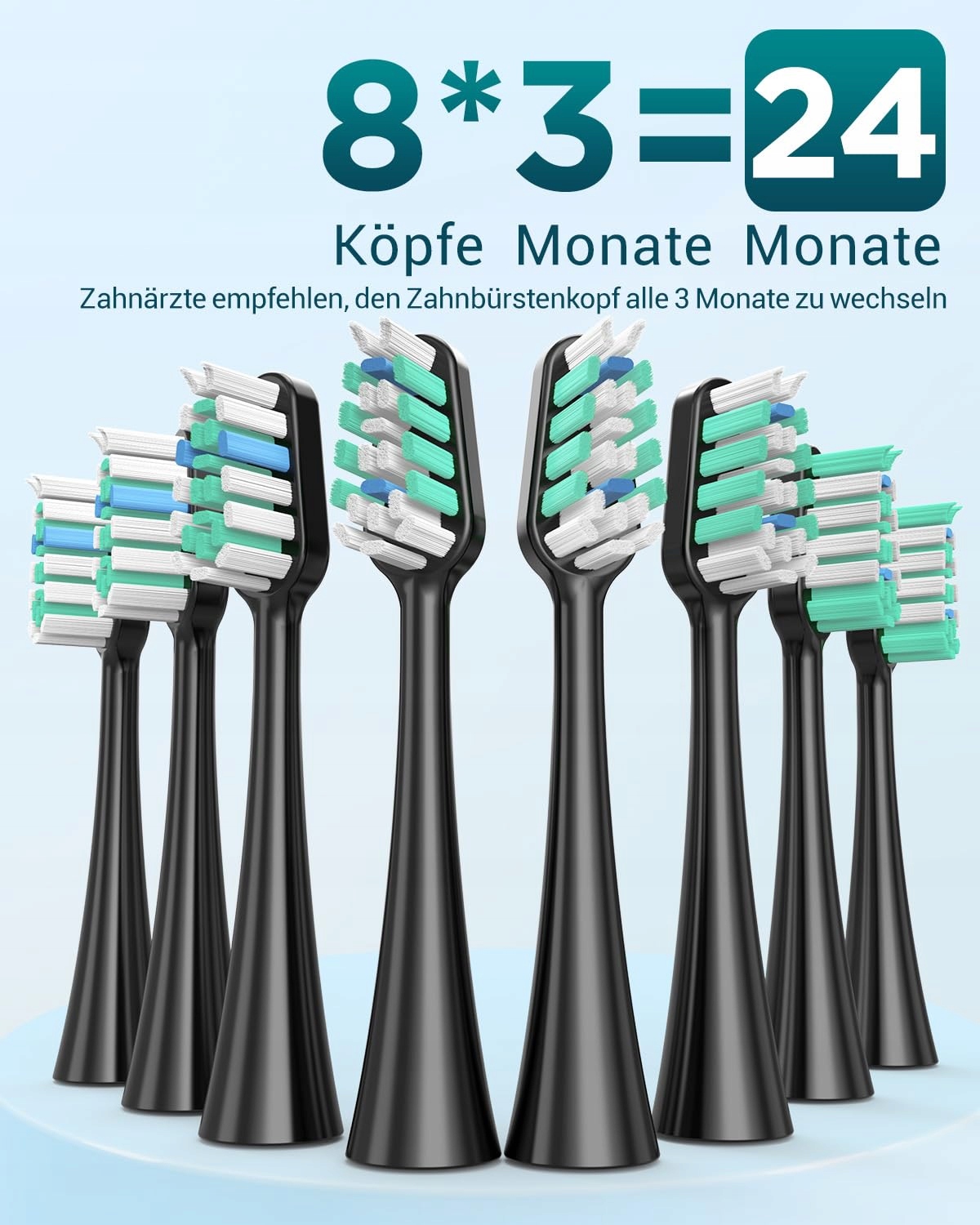 YTEATH PRO Szczoteczka Soniczna Dla Dorosłych I Dzieci 8 Główek 5 Trybów — miniatura 5