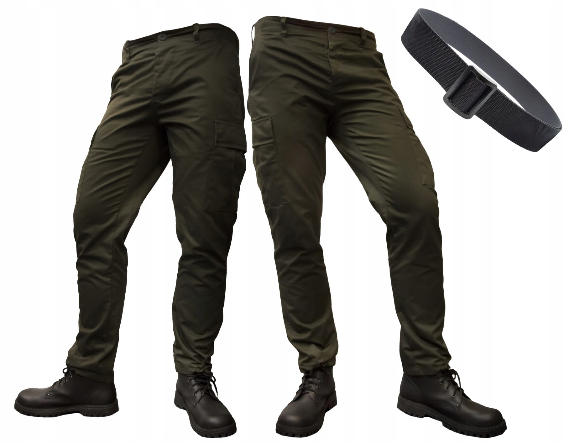 

Spodnie Bojówki Robocze Olive Pasek Gratis 3XL