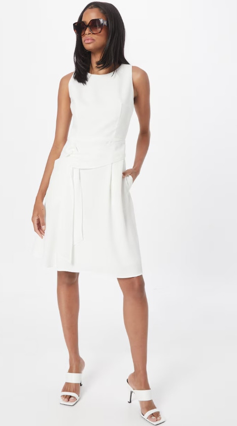 Bílé Rozevřené Šaty Hugo