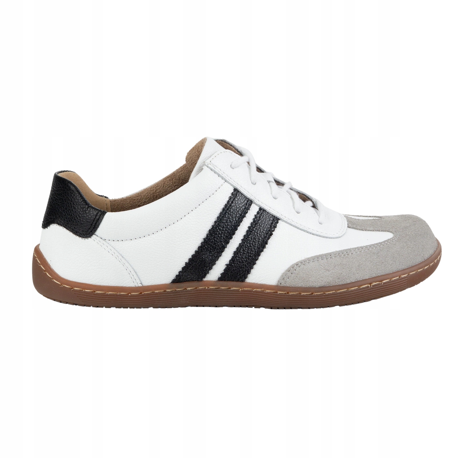 Dámské boty Barefoot Olivier 1287 kožené bílé s černou 38