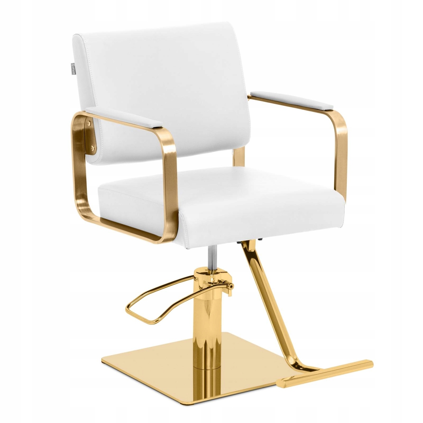 Kadeřnické Křeslo Physa Otley White Gold hydraulické otočné s podnožkou