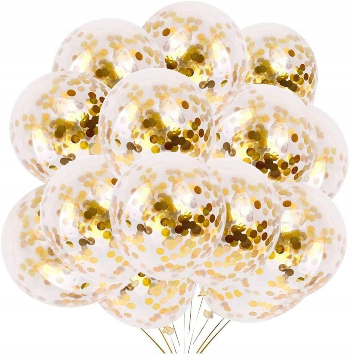 

Balony konfetti Złote 10 sztuk Urodziny Wesele