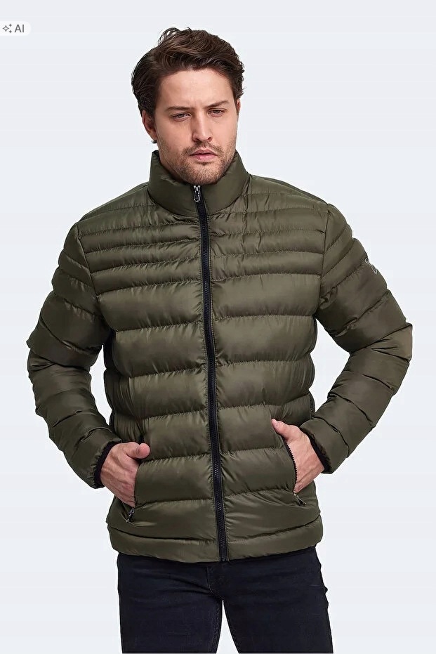 Slazenger Pánská Prošívaná Bunda Ve Sportovním Stylu Zelená XXL 5IA