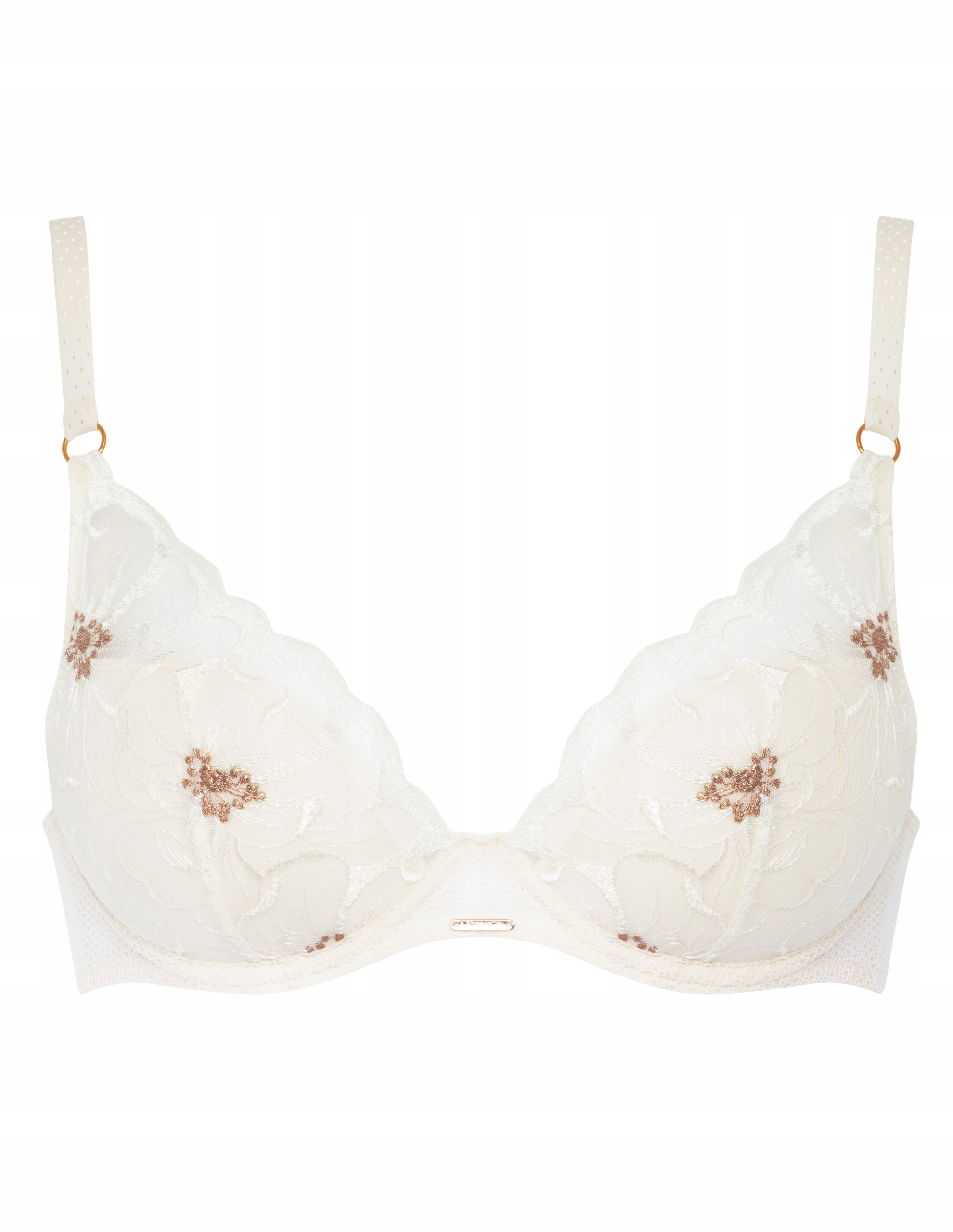 Biustonosz plunge Fleurs Chantelle kremowy 80E