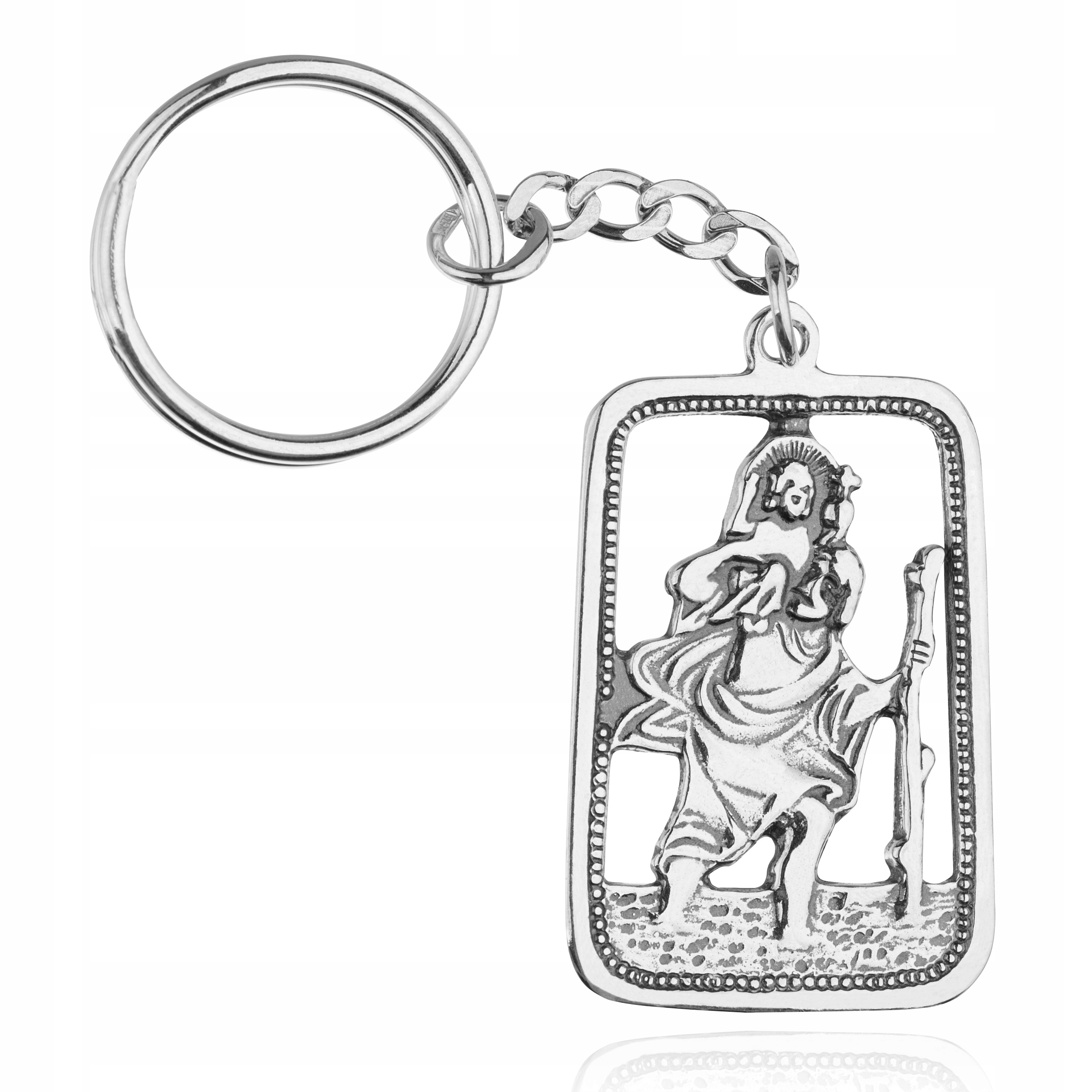 Stříbrný Přívěsek Na Klíče Na Klíče Svatý Kryštof Stříbro 925