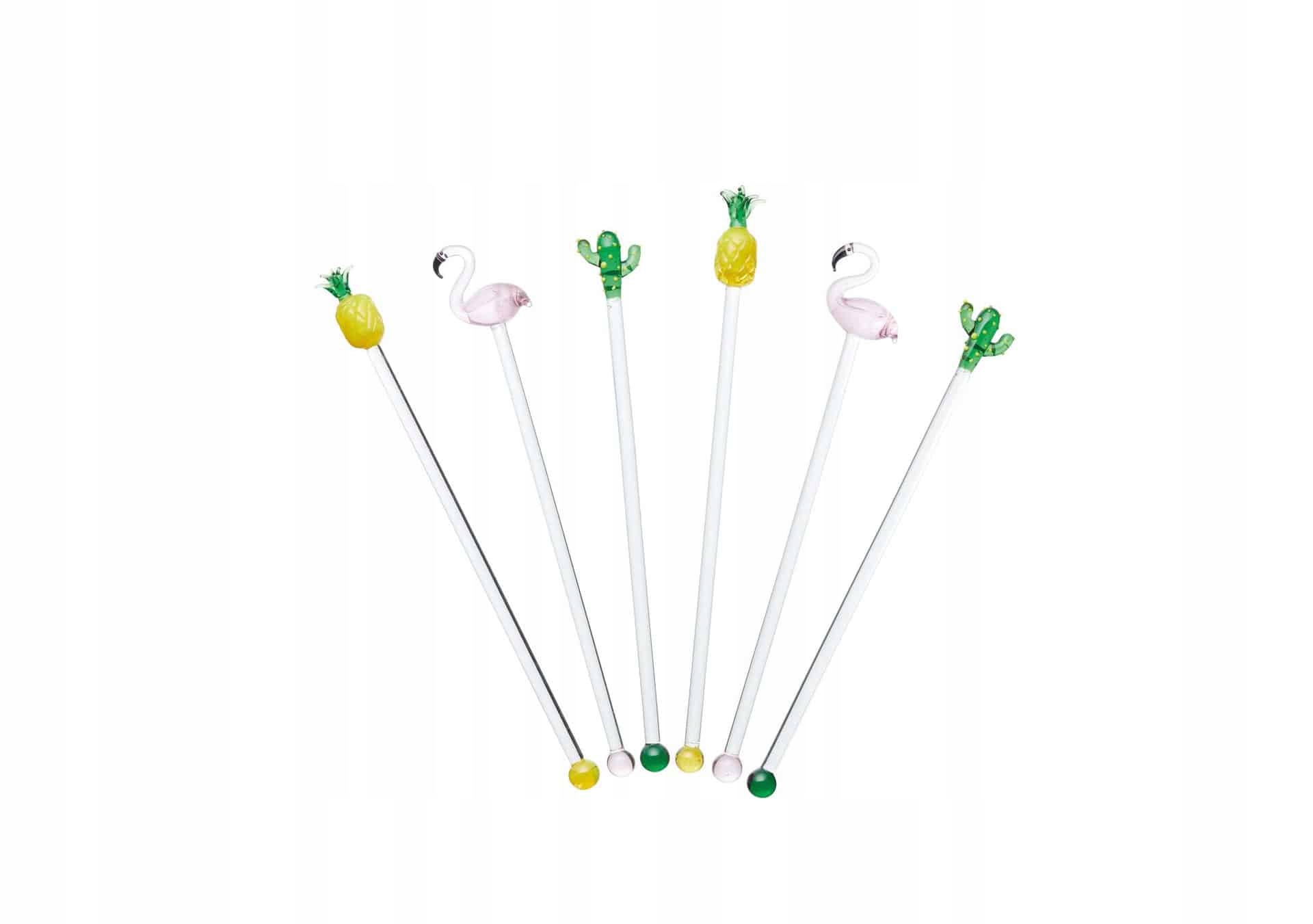 BarCraft Glass Cocktail Stirring Sticks 6pcs.