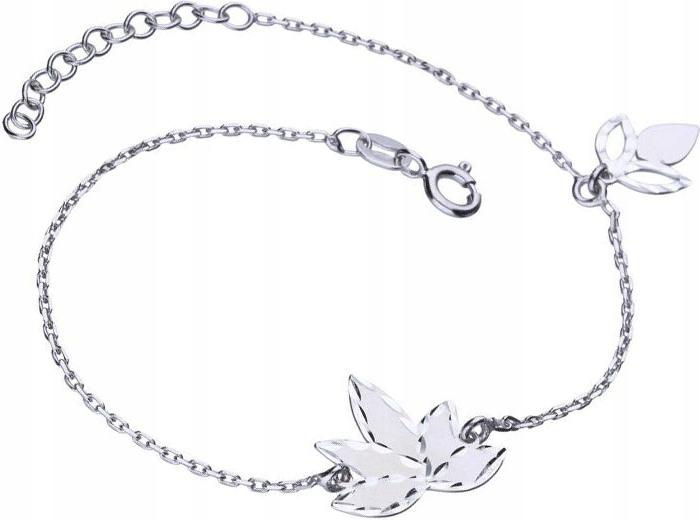 Stříbrný náramek 925 s diamantovým listem 1,96 g, moderní a moderní model