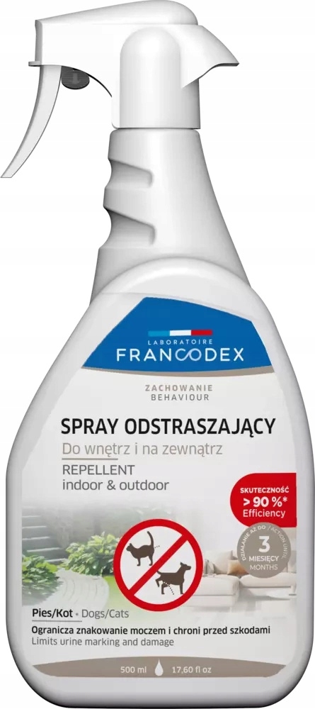 SPRAY ODSTRASZAJĄCY PSY KOTY KUNY 500ML FRANCODEX