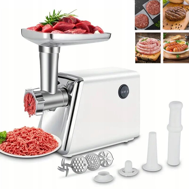 800W Mlýnek Na Maso, Výrobník Salátů, Mlýnek Na Potraviny, Stroj Na Výrobu Klobás, Bílý