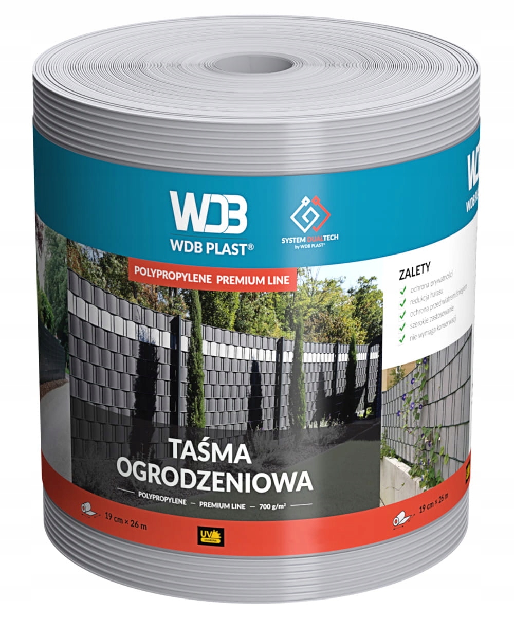 

Taśma Ogrodzeniowa Wdb Premium 19x26 Szary