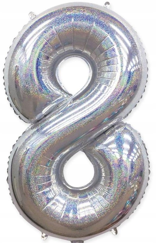 

Balon foliowy Cyfra 8 Holograficzny Duży 100cm