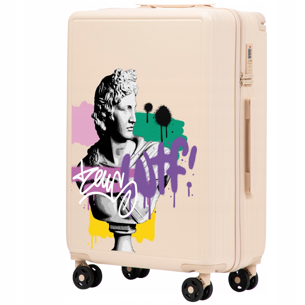 Cestovní kufr na 4 kolečkách, střední, tvrdý, registrovaná zavazadla, velikost XL Wings