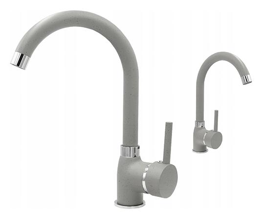 Kuchyňská baterie pro dřez, jednopáková, stojanová baterie Beta, šedá