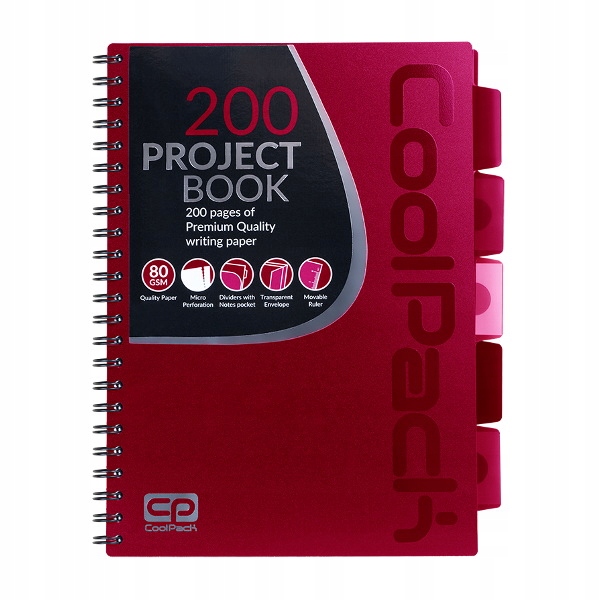 

Kołozeszyt kołobrulion A4 200st Coolpack czerwony