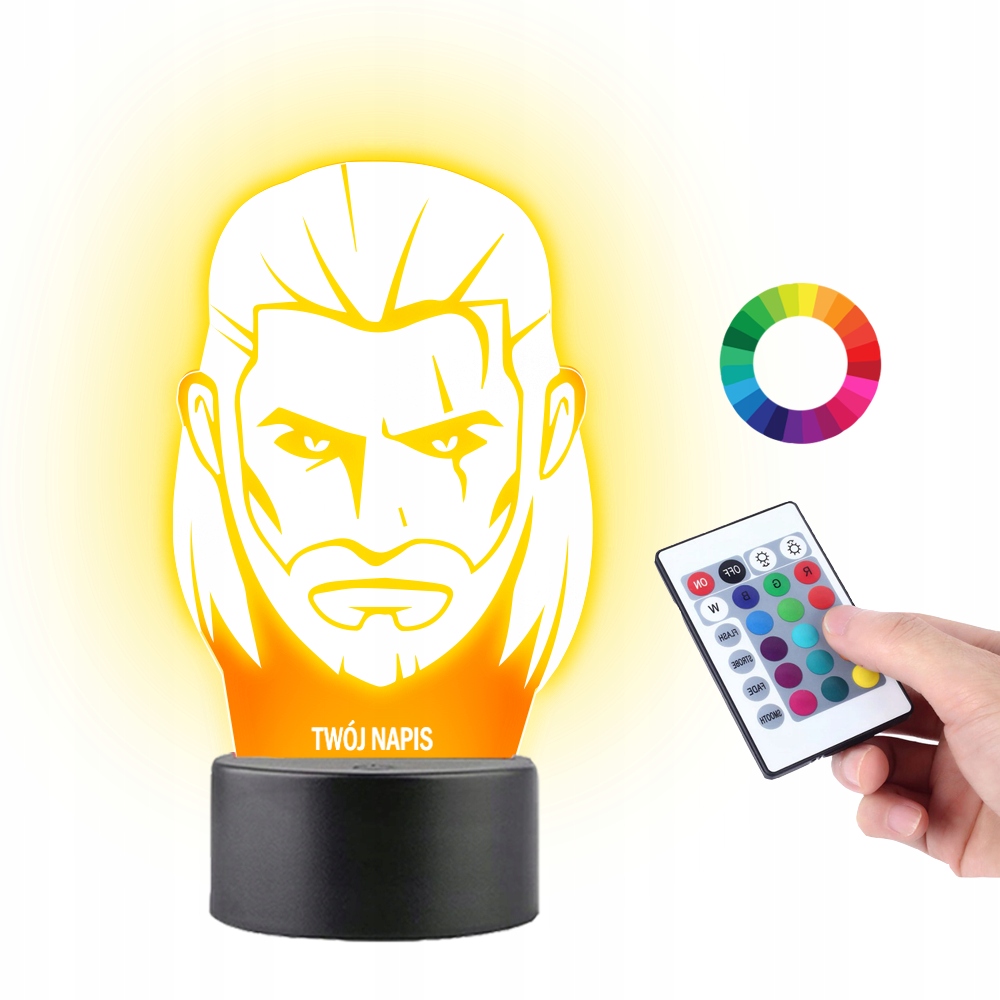 Lampka na Biurko Statuetka 3D Gra Wiedźmin Gerald