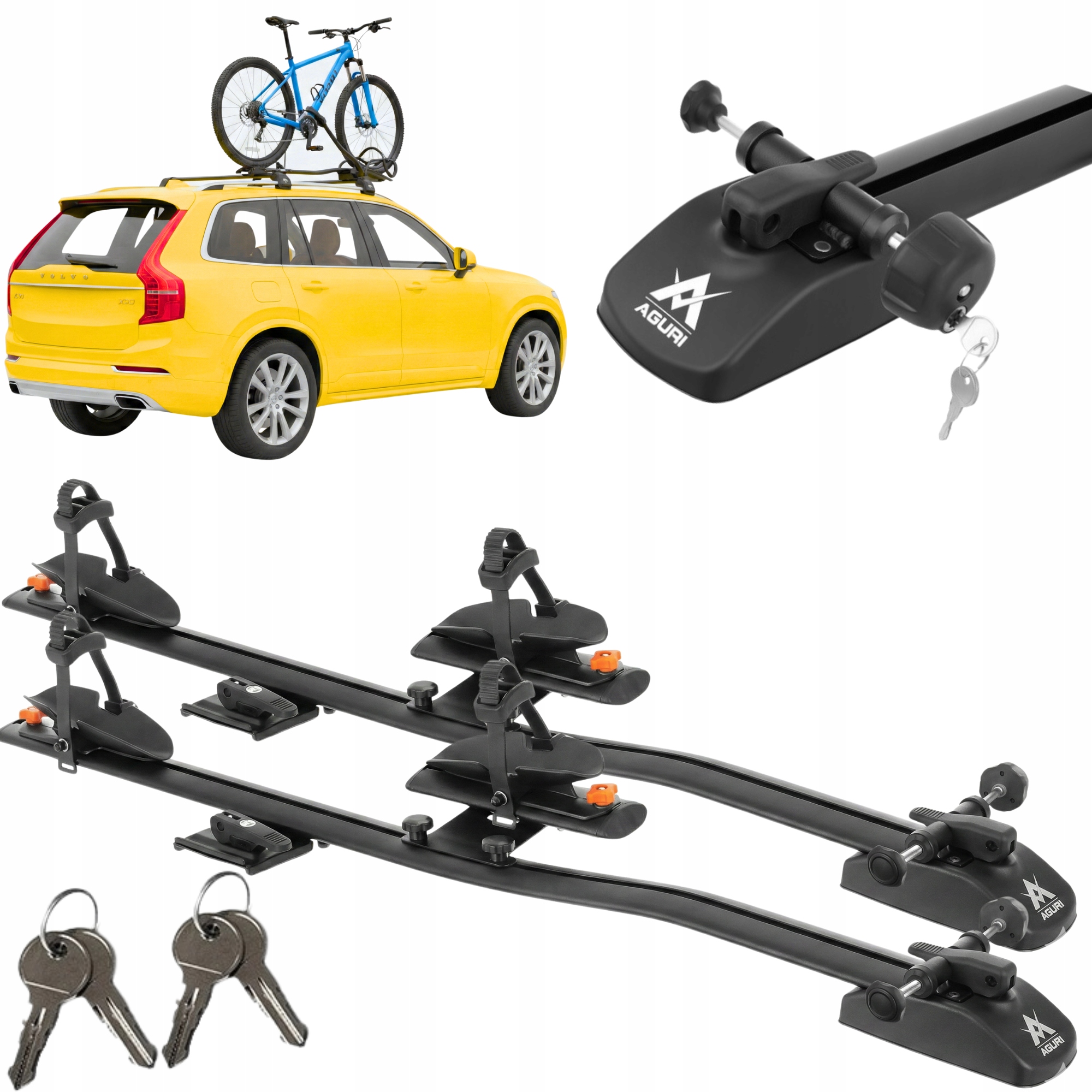 2 × Крепление на крышу велосипеда Aguri Marathon Black 50423