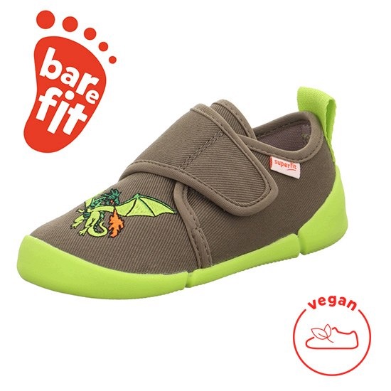 Pantofle Dziecięce Tekstylne Kapcie Barefoot Superfit Venti Dragon R.25