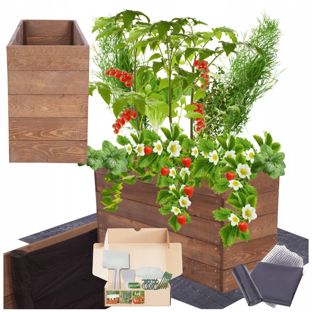 Zeleninová Zahrada záhon vyvýšená truhla pařeniště květináč dřevěný 45x60x60