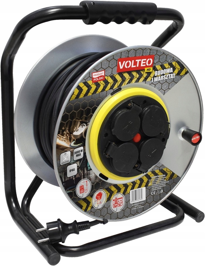 Przedłużacz Heavy Duty Metalowy Bęben 50M H05RR 3*1,5 IP44 VT-427-5015