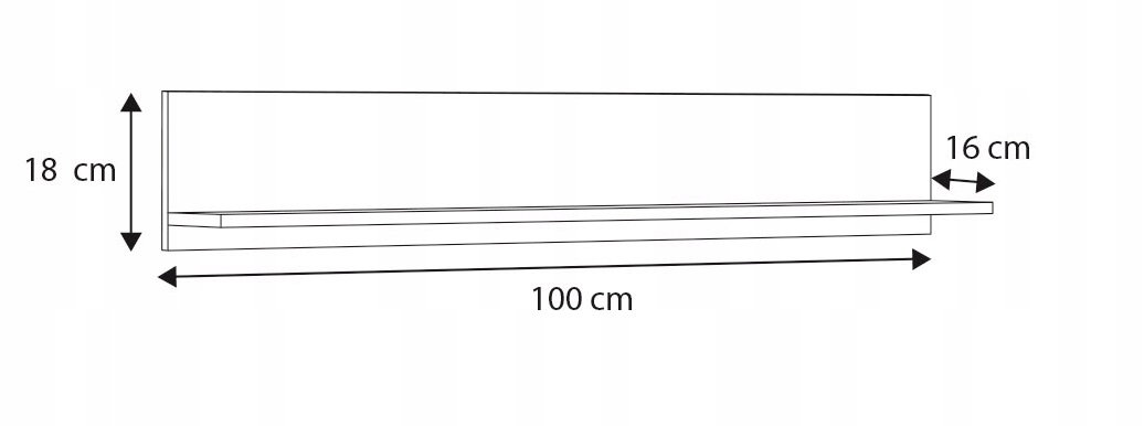 Półka wisząca SHELF 100 cm ścienna solidna salon Kod producenta SHELF_100/DS/15