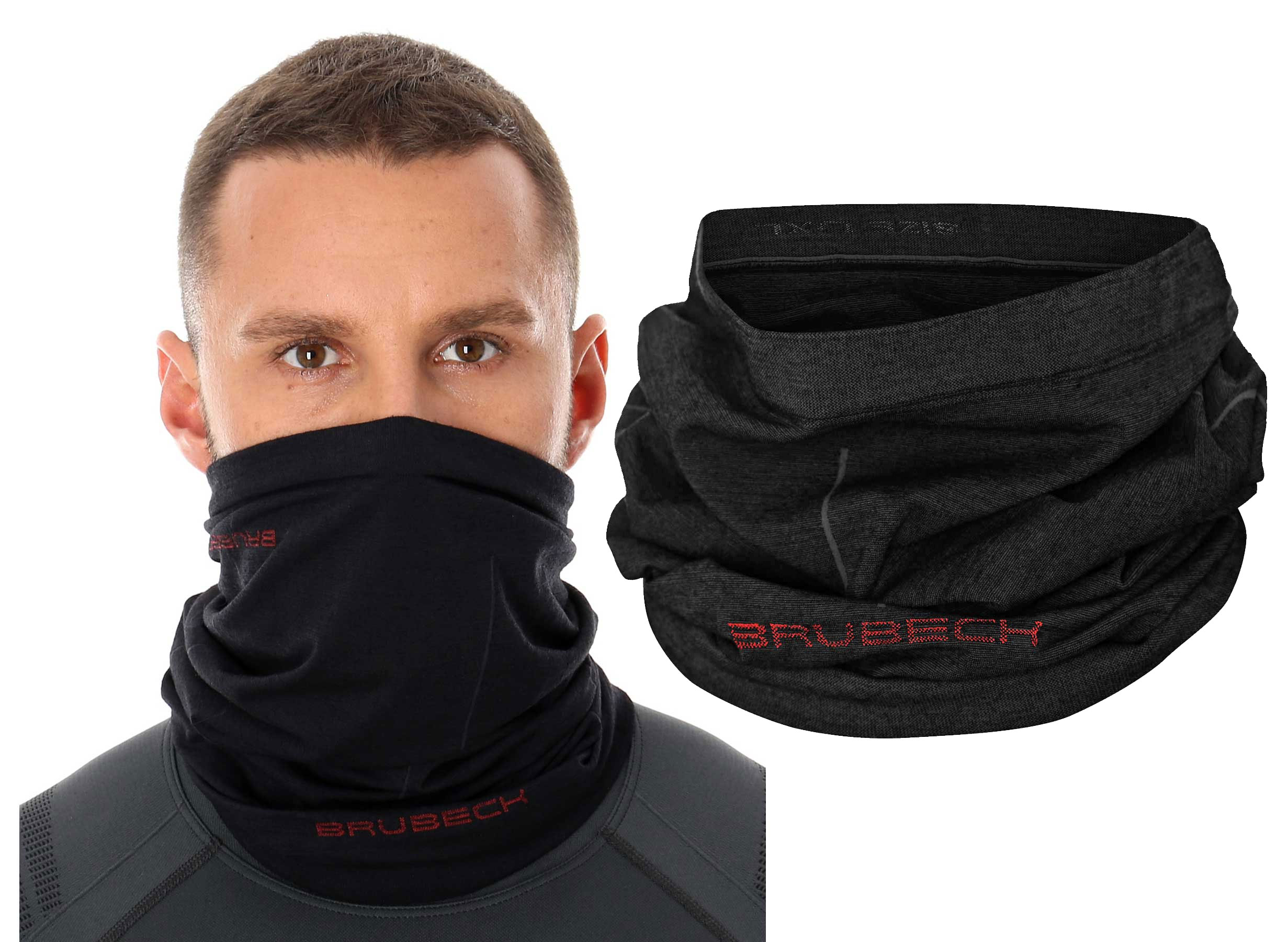 Komin termoaktywny wełniany Brubeck czarny L/XL
