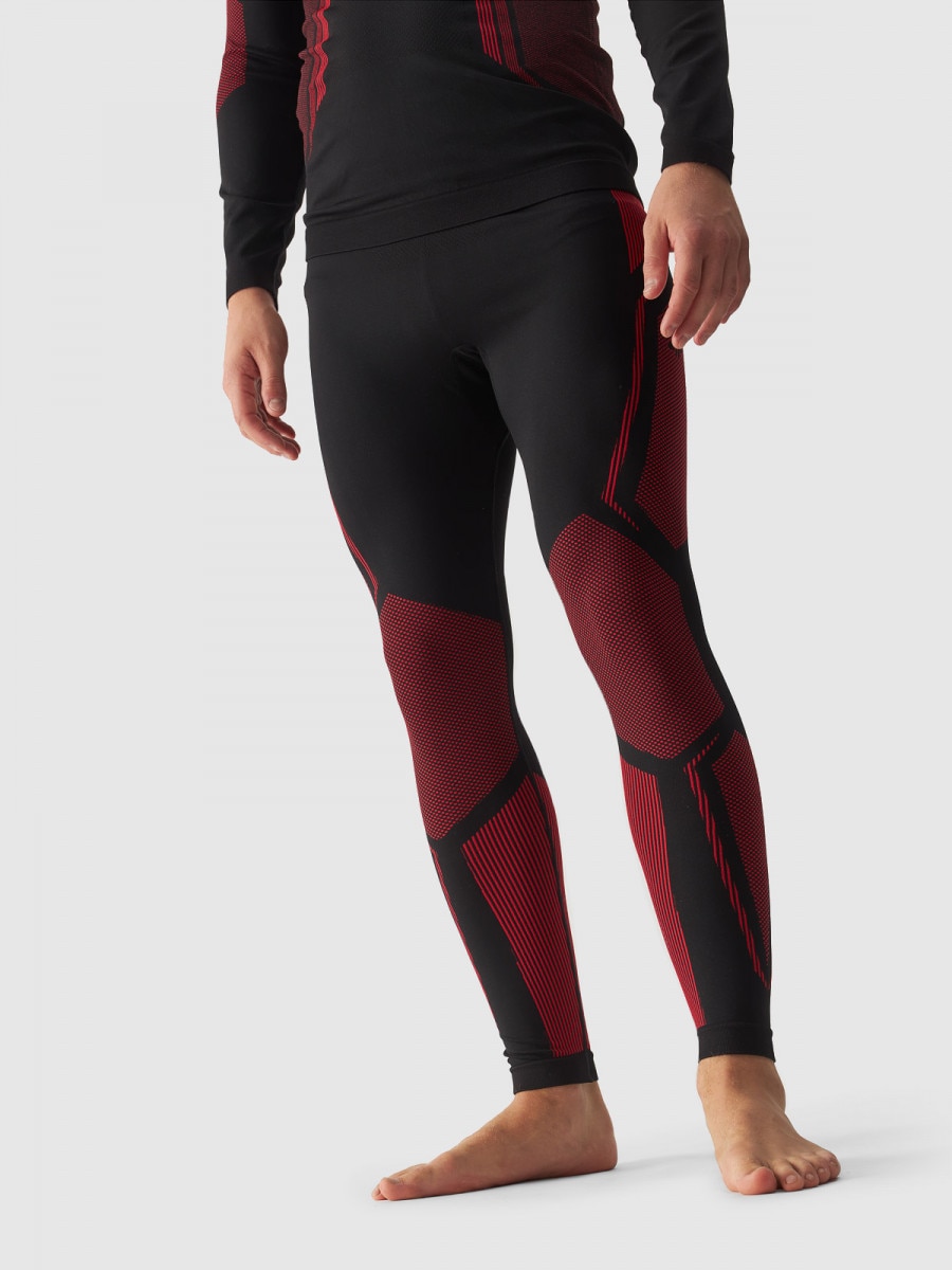 4F Bielizna Bezszwowa legginsy M166 czarno-czerwona