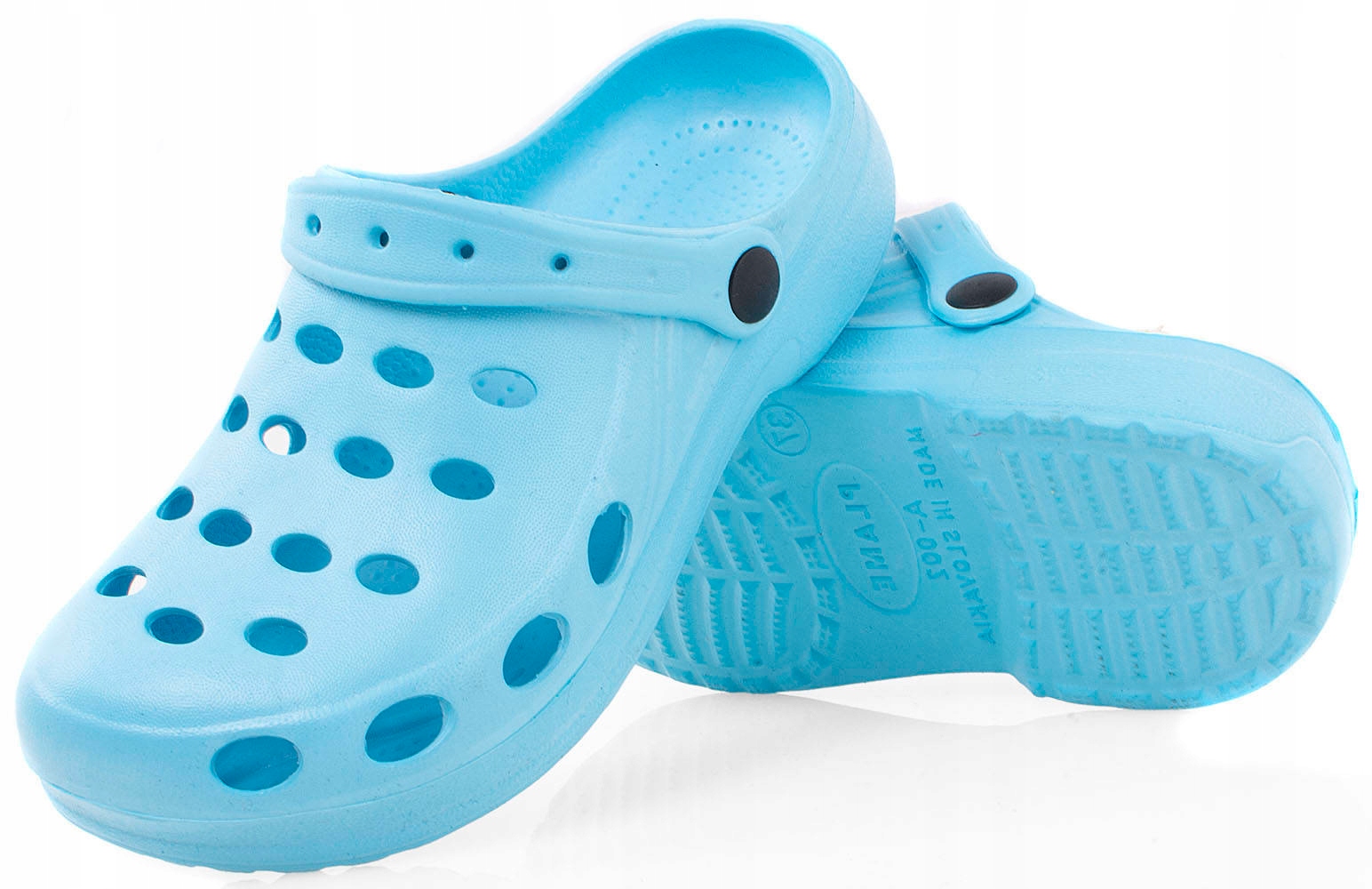 BŁĘKITNE LEKKIE KLAPKI KROKSY 36 Długość wkładki 23.5 cm