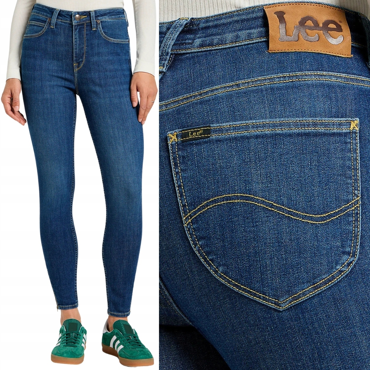 Lee Scarlett High Zip vysoké dámské džínové kalhoty se zipem 7/8 W26 L31