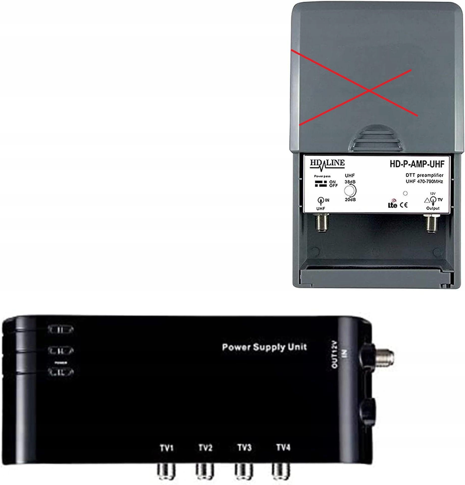 WZMACNIACZ SYGNAŁU HD-LINE KIT4/1 Marka Inna