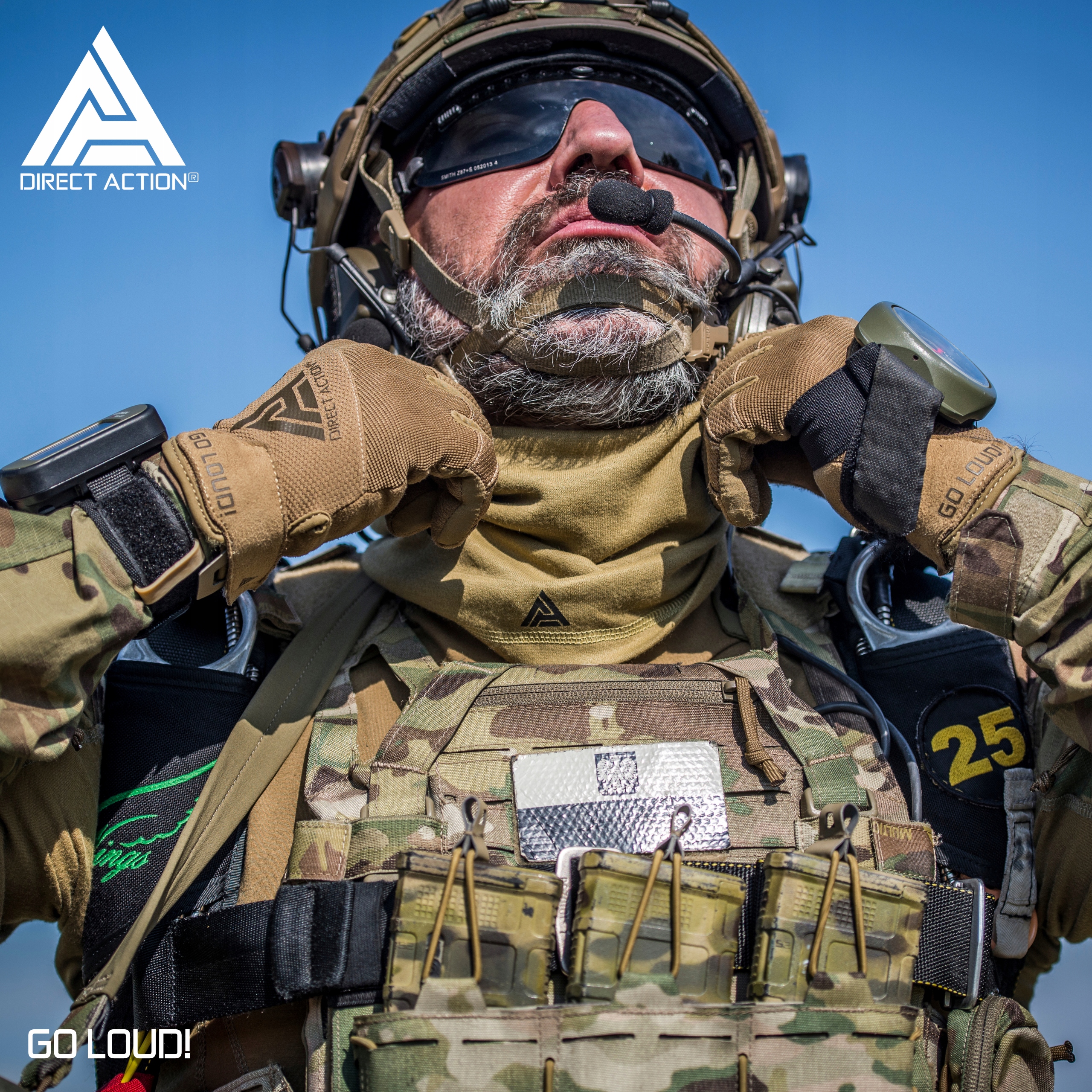 KOMIN MĘSKI DAMSKI CHUSTA BANDANA DUŻA WIELOFUNKCYJNA DIRECT ACTION COYOTE Marka Direct Action