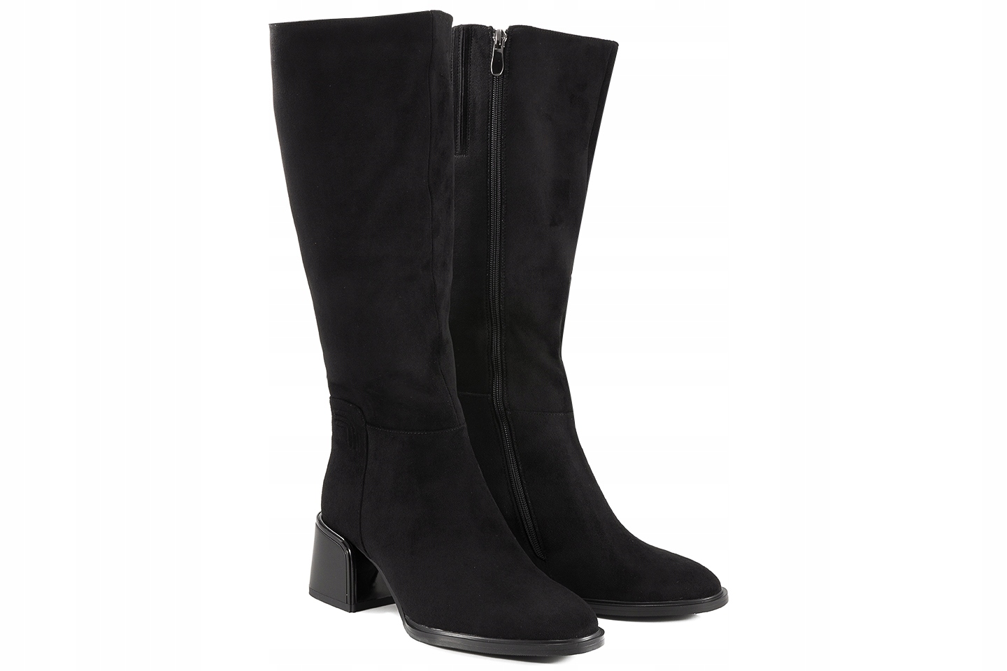 Filippo DKZ6603 Kozačky Zateplené Vysoké Na Podpatku Eko Semiš černé 37