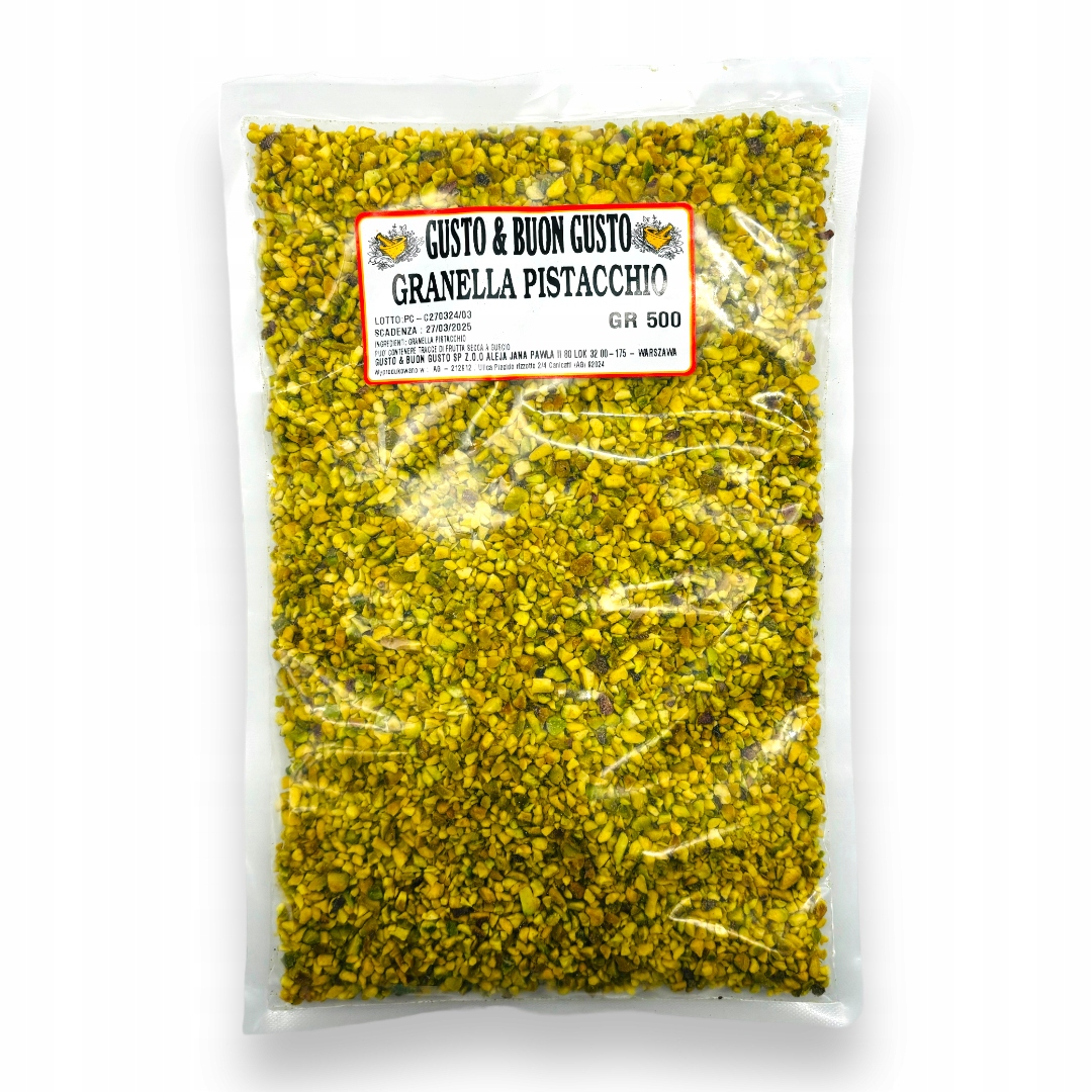 Levně Pistáciová posypka Sekané pistácie 500 g Gusto Buon Gusto Dekorace na těsta