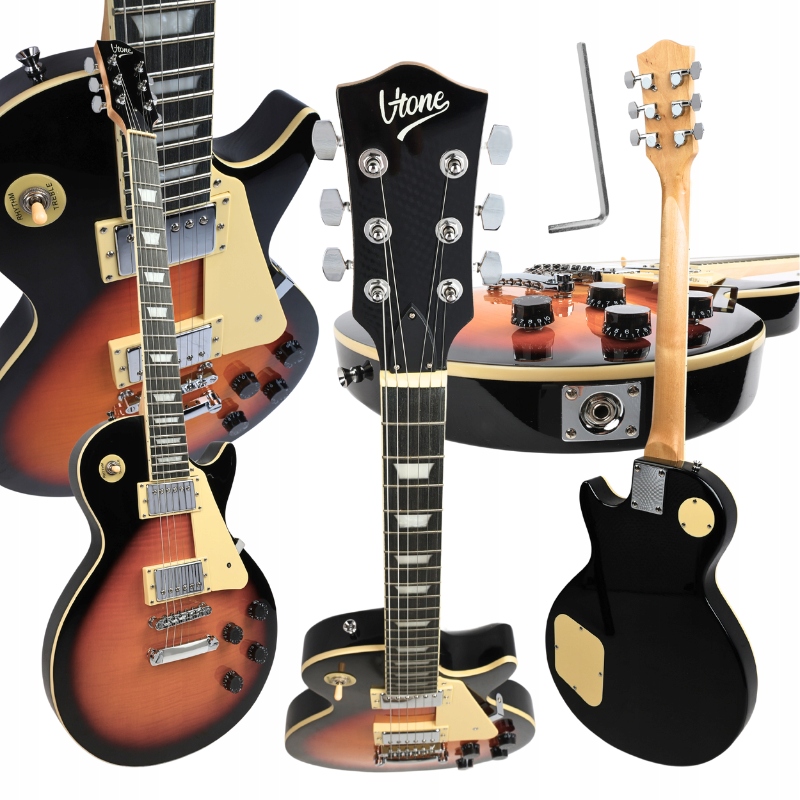 Elektrická Kytara Les Paul Lp 39" 4/4 Hh Sunburst Plnohodnotná S Laděním