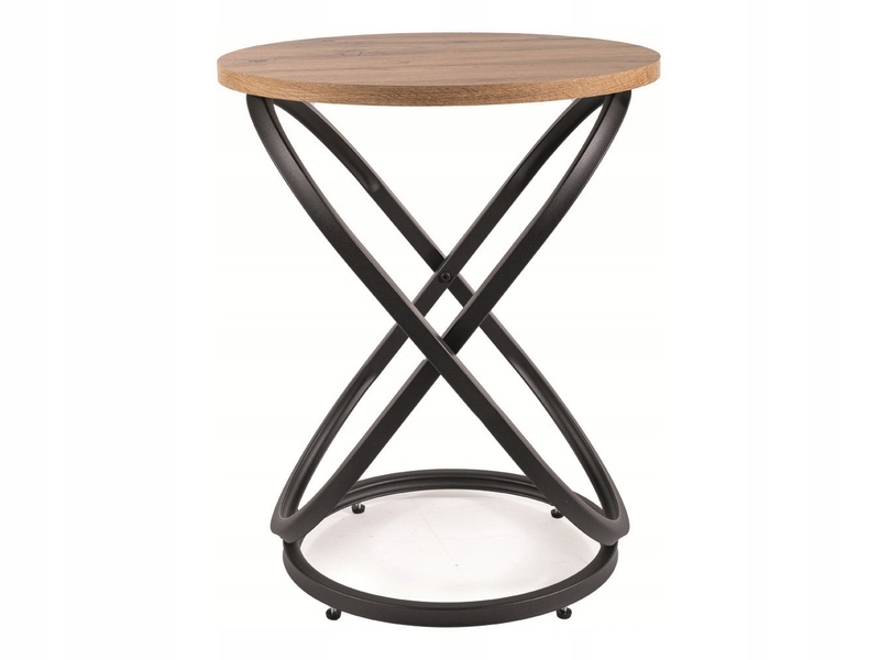 Barový konferenčný stolík Eos E dub artisan/čierny fi 45 cm Sig