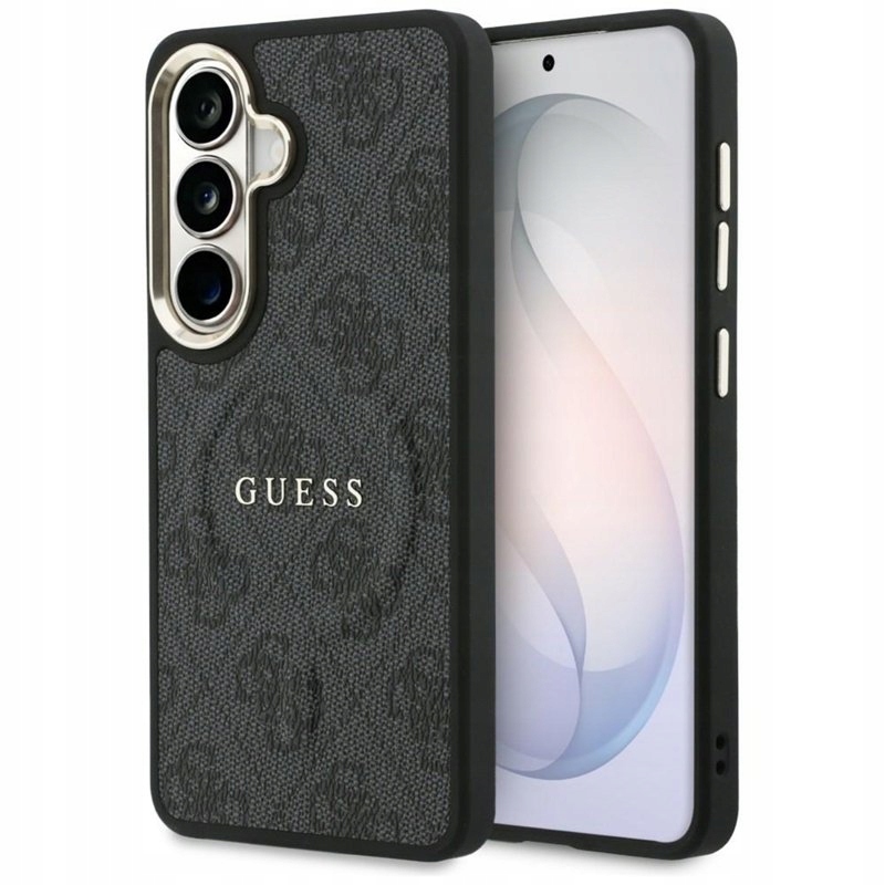 Guess 4G Embossed Ring MagSafe – Pouzdro pro Samsung Galaxy S26+ (černé)