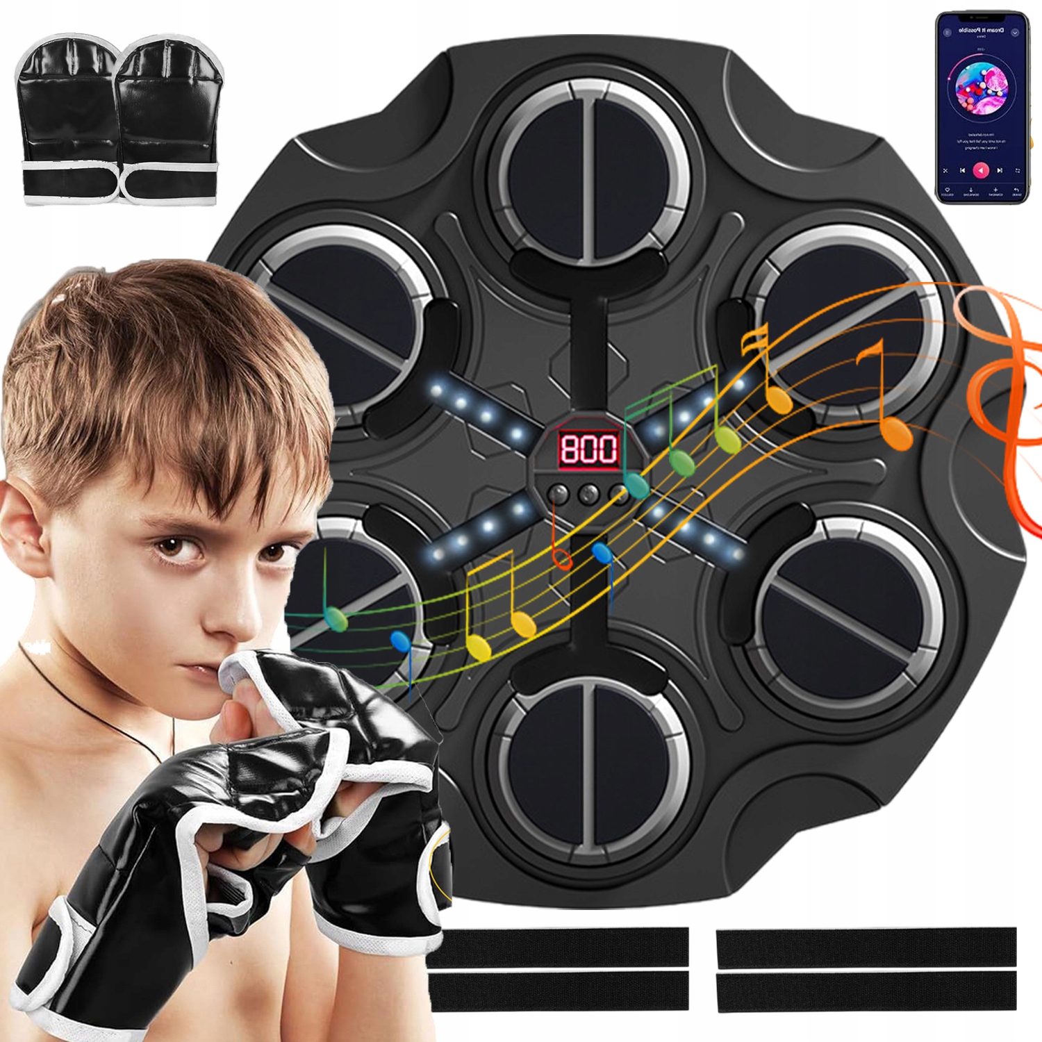 Dziecięca Muzyczna Maszyna Bokserska Bluetooth Trening Zdolności Reakcji