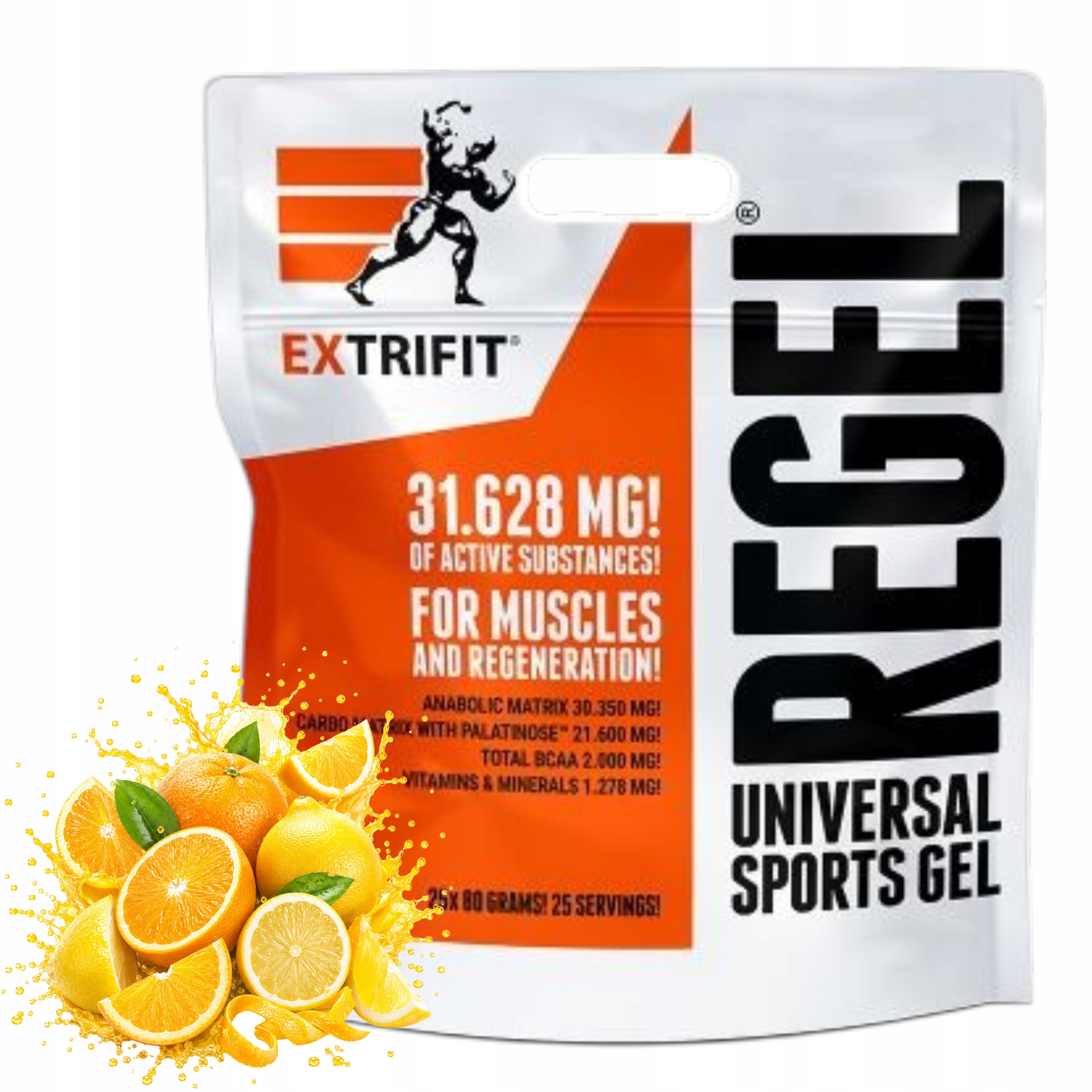 Gel gel Extrifit Regel Gel 25x80g Citron Pomeranč Trénink