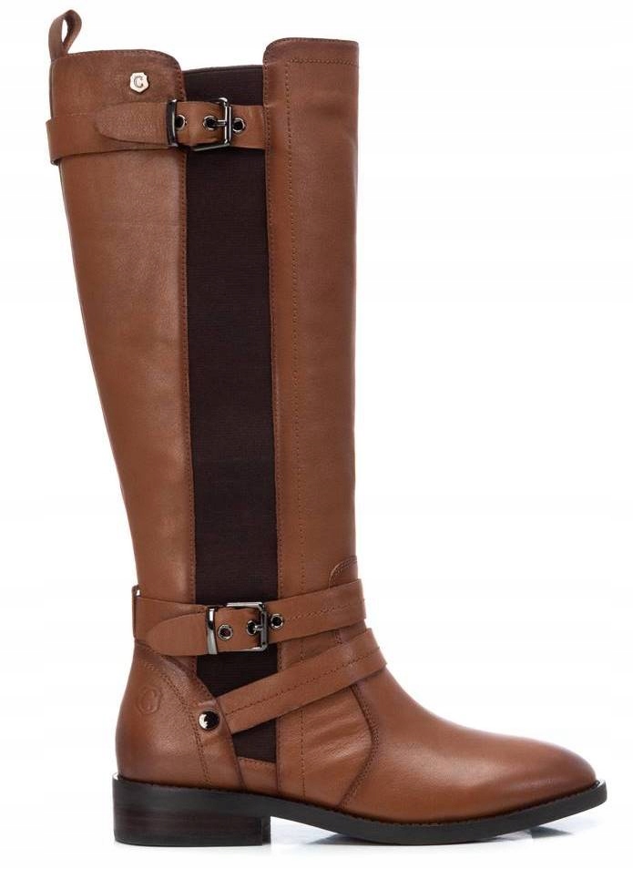 Carmela Dámské Kožené Kozačky Hnědé 36 T7I