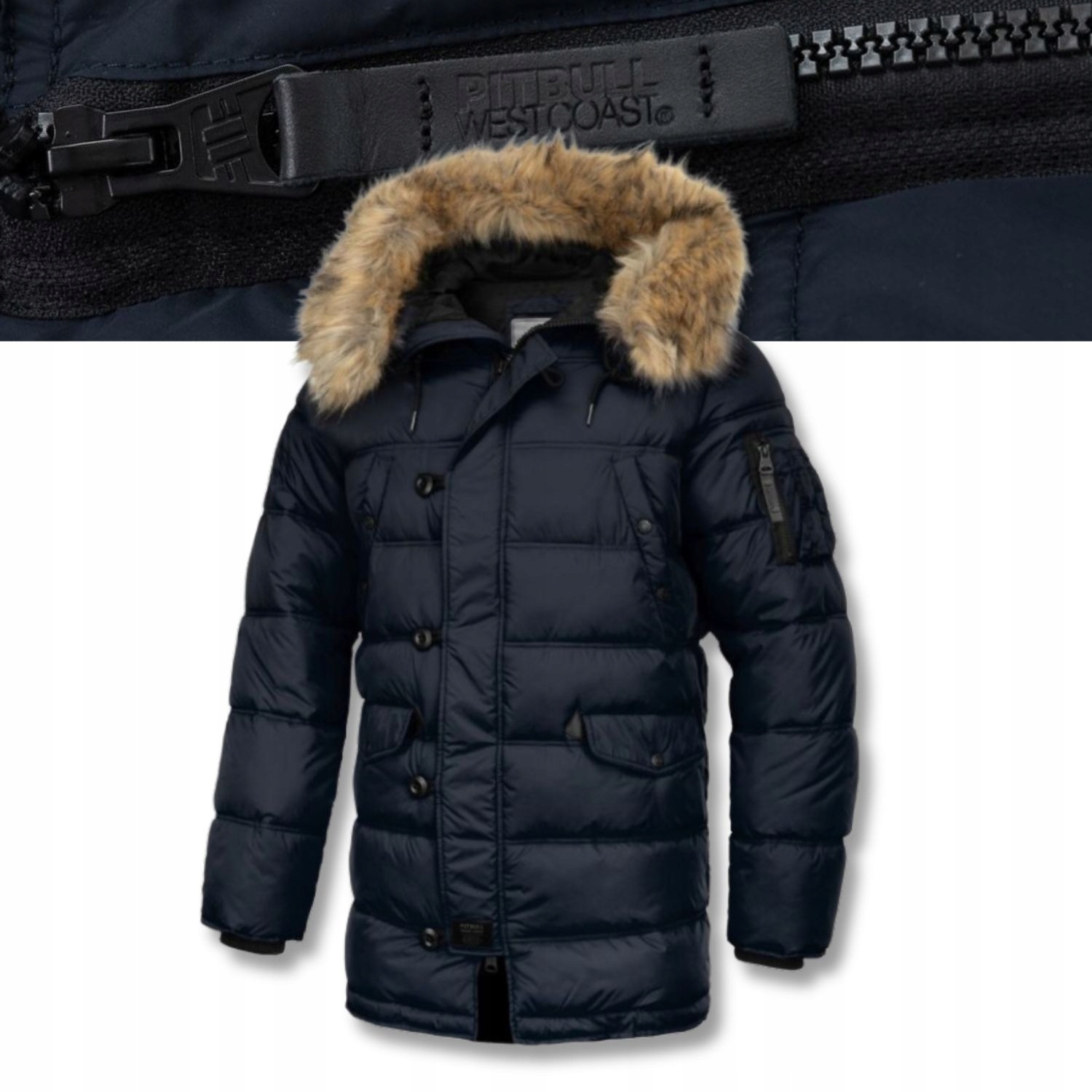 Pánská Zimní bunda Pitbull Parka s kapucí Kingston II, zateplená