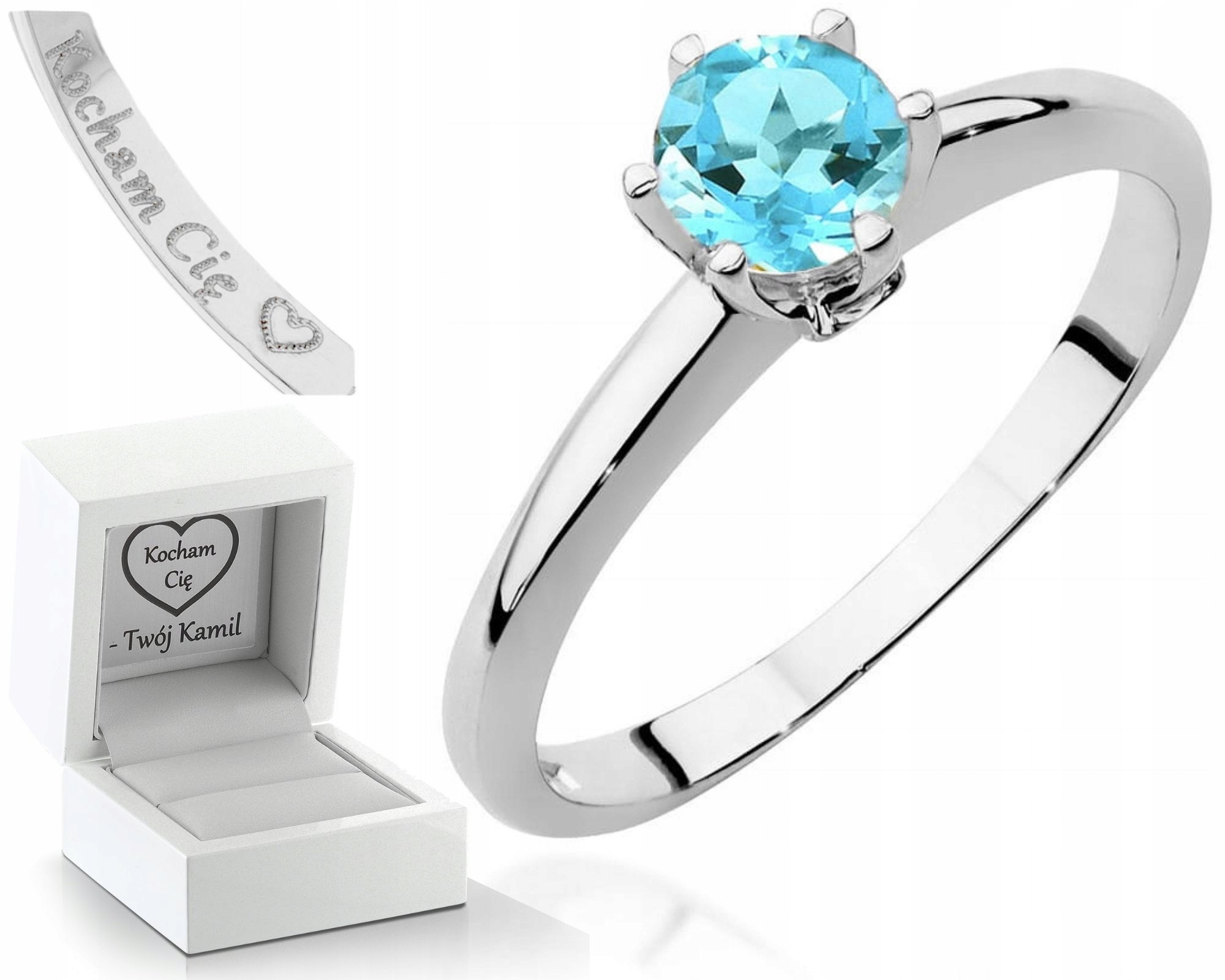 Zlatý Prstýnek S Topazem A Diamanty Gravírování