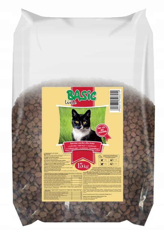 Suché krmivo pro kočky Basic Line hovězí maso 15 kg