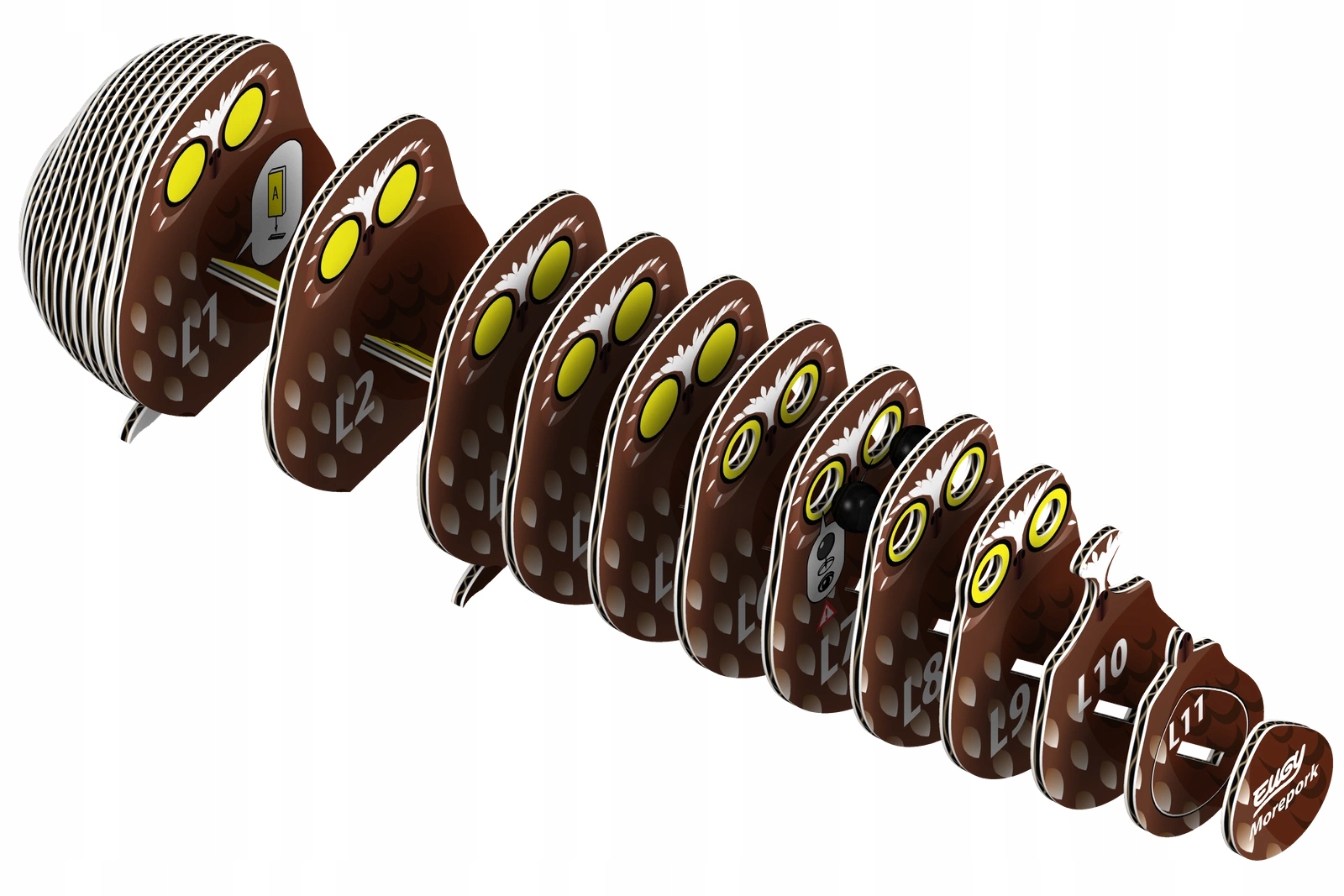 Puzzle 3D Układanka Sowa - Eko zestaw kreatywny dla dzieci 6 lat+, Eugy Bohater brak