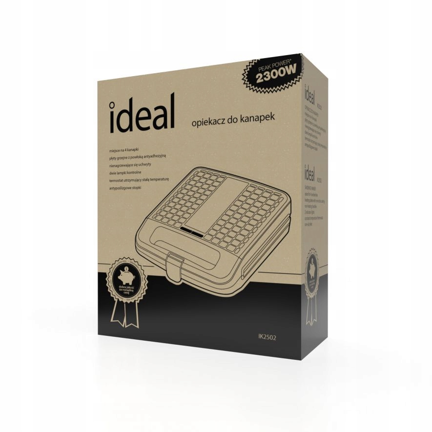 Opiekacz Toster XXL 4 KANAPKI Sandwich IDEAL 2300W Moc 1400 W