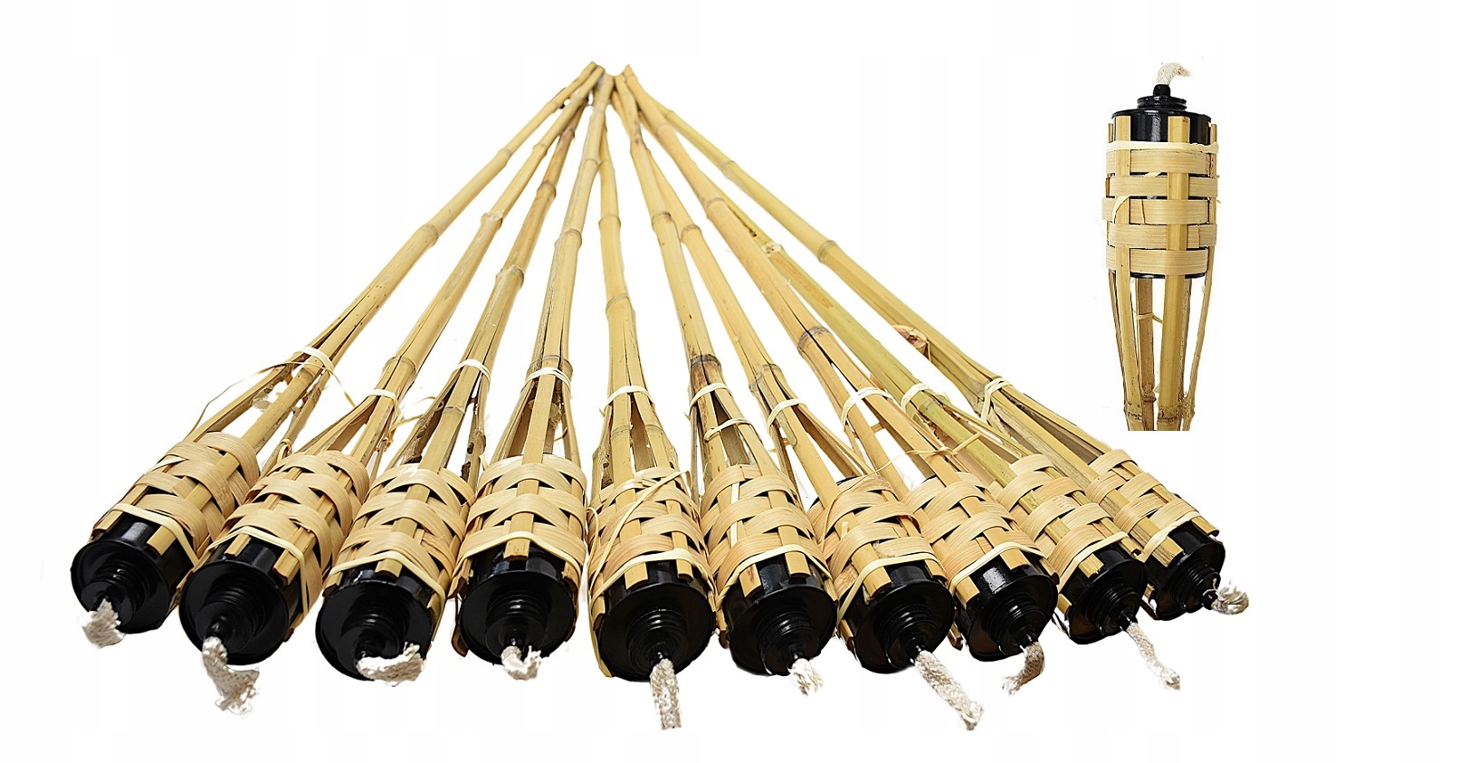 Pochodeň bambusová lampa zahradní osvětlení kulig Premium 150 cm x 10 Ks