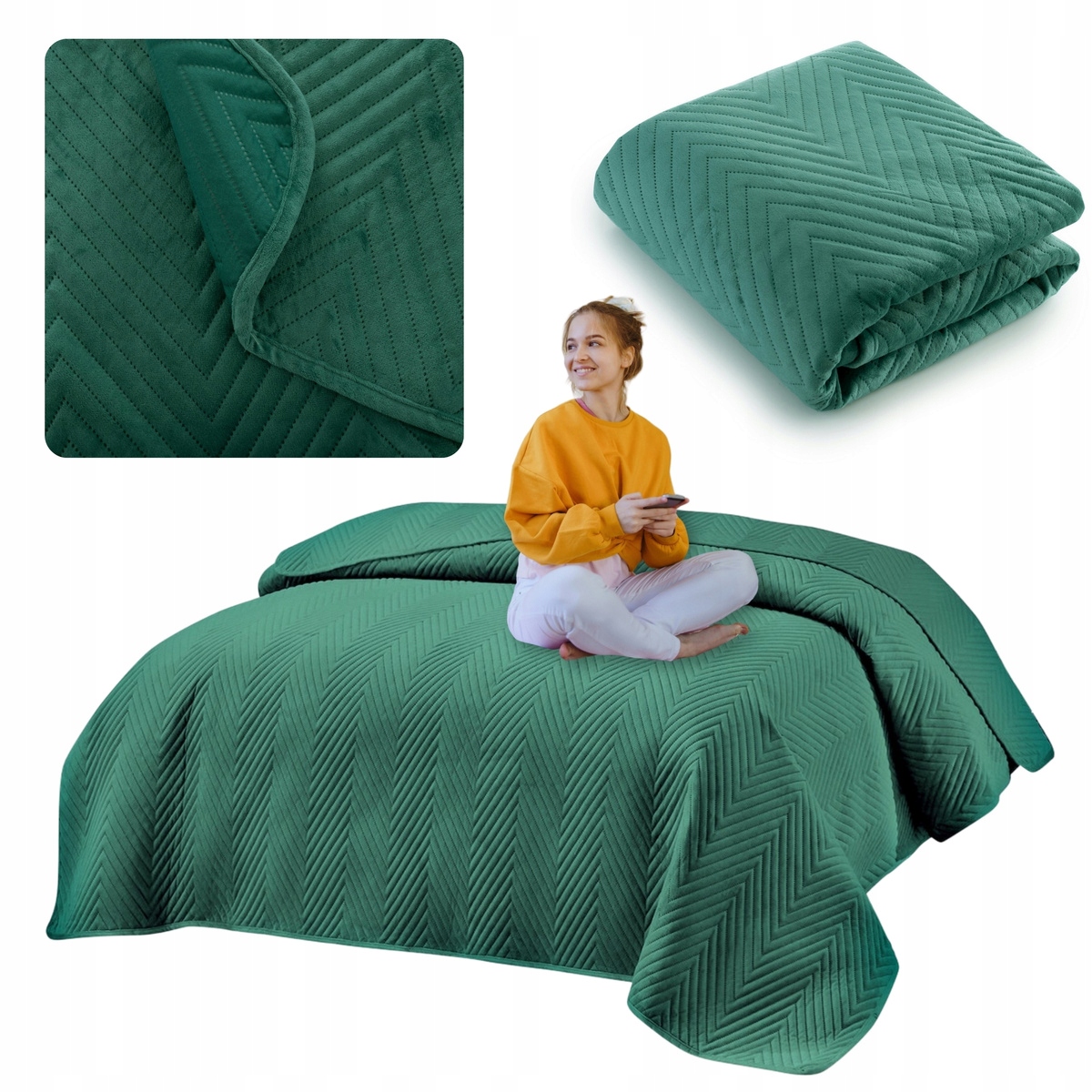 Přehoz 170x210 lisovaný velurový Dekorativní na postel Marieta 02