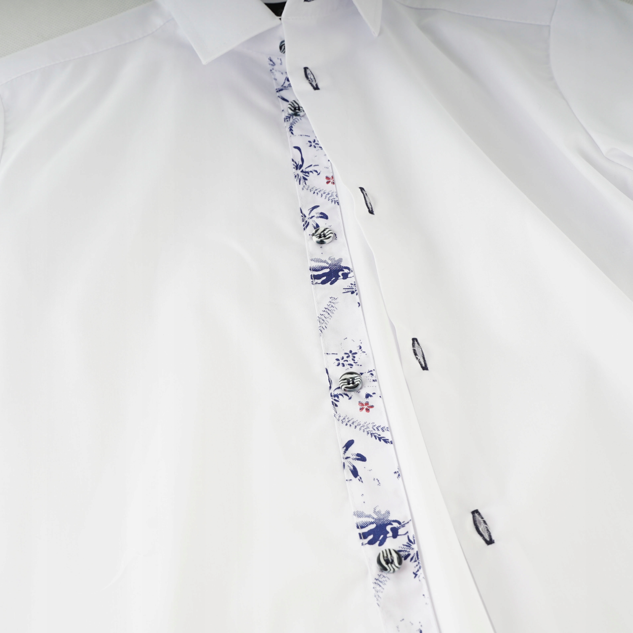 Koszula dla chłopca biała kołnierz w kwiaty długi rękaw elegancka BIKS 164 Marka Inna marka