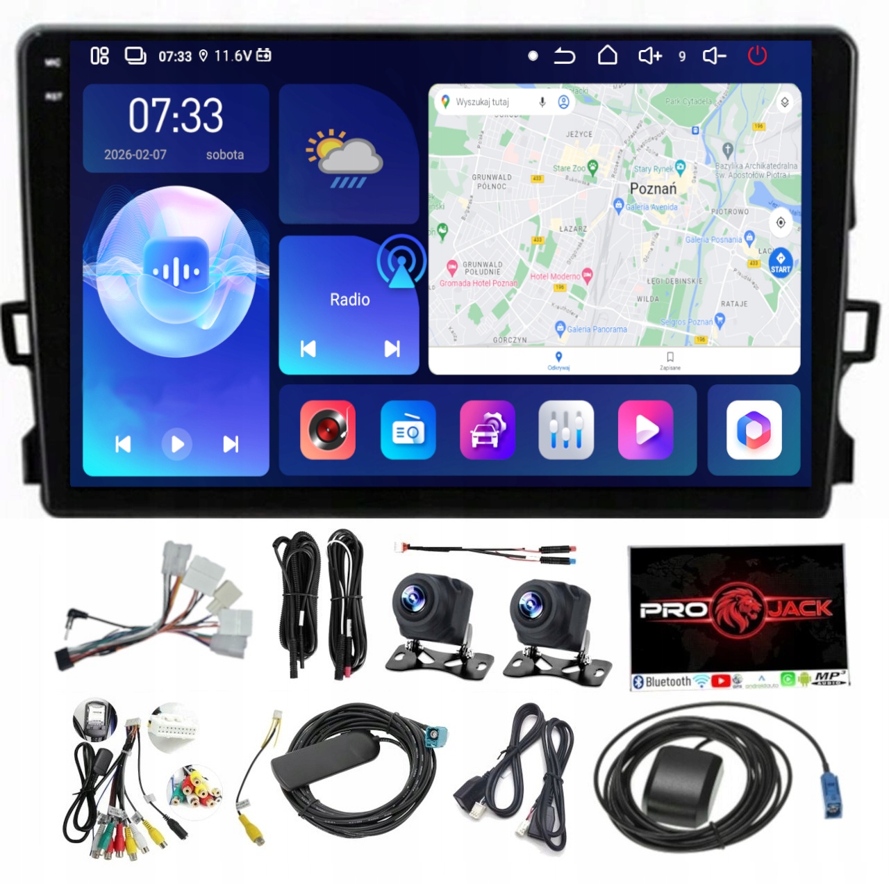 Autorádio S Navigací Carplay Gps Android Toyota Auris 2006-2012 6GB Ram 128GB Rom Sim